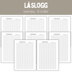 Läslogg - 8 nivåer - A3