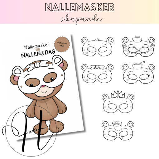Nallemasker 6 stycken olika, skapande