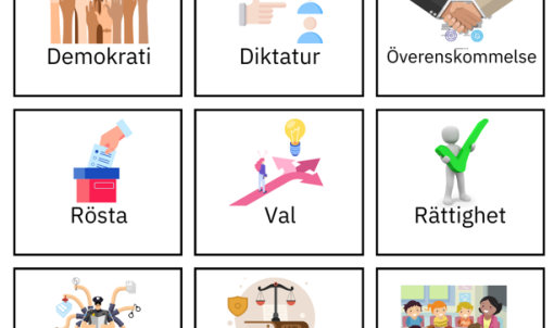 Demokrati/Klassråd Memory spel + facit