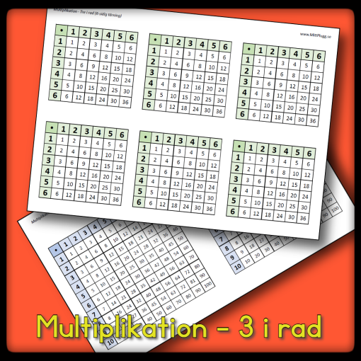 Multiplikation - tre i rad