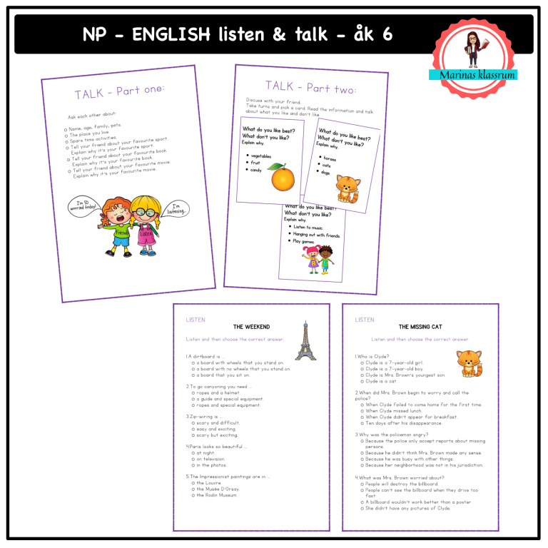 Nationella prov English åk 6 del A + B2 Teach Academy