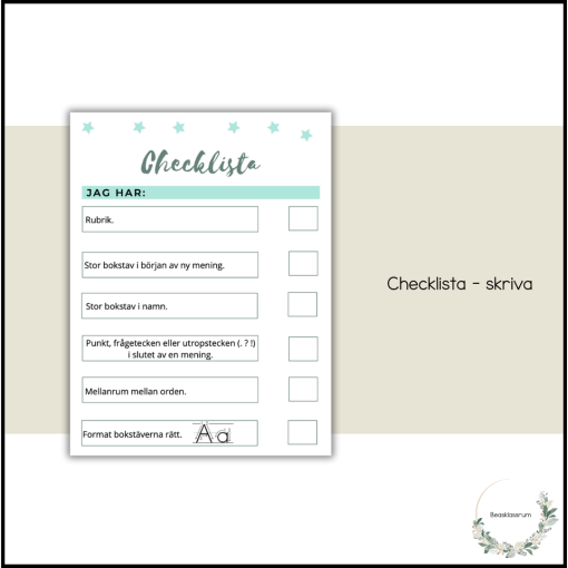 Checklista - skriva