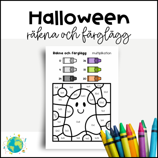 Halloween - Räkna och färglägg multiplikation