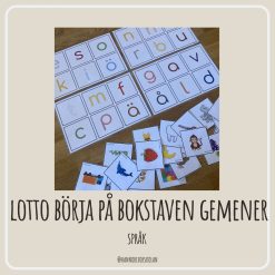 Lotto börja på bokstaven - gemener