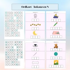 Ordkort - bokstaven N