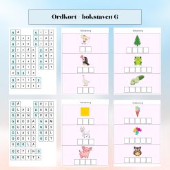 Ordkort - bokstaven G