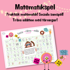 Kasta - räkna - måla - additionsspel