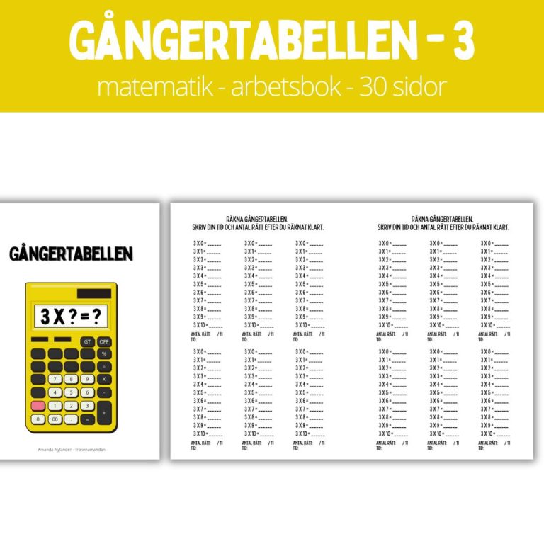 Gångertabellen - 3 - 30 sidor | Teach Academy