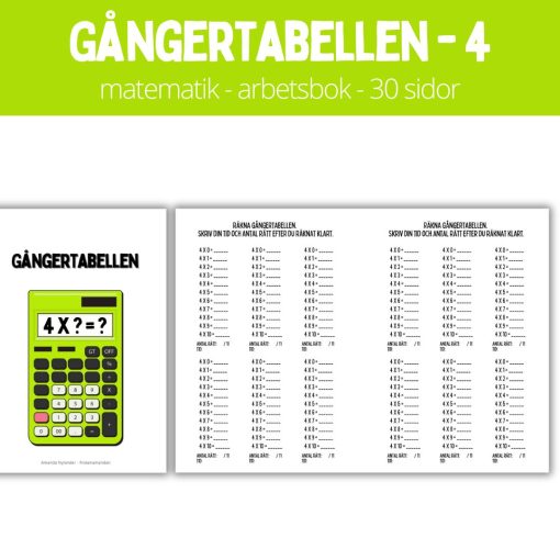 Gångertabellen - 4 - 30 sidor