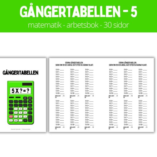 Gångertabellen - 5 - 30 sidor