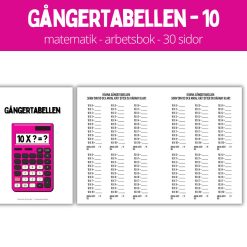 Gångertabellen - 10 - 30 sidor