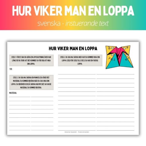 Instruerande text - hur man viker en loppa
