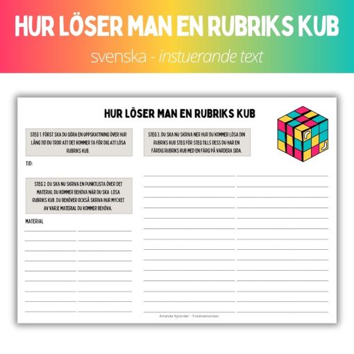 Instruerande text - hur löser man en rubriks kub