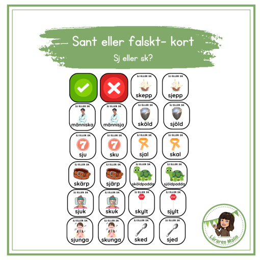 Sant eller falskt - sj eller sk?