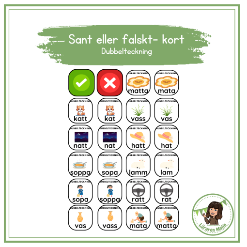 Sant eller falskt - dubbelteckning