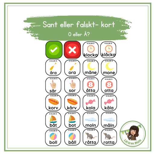 Sant eller falskt - O eller Å?