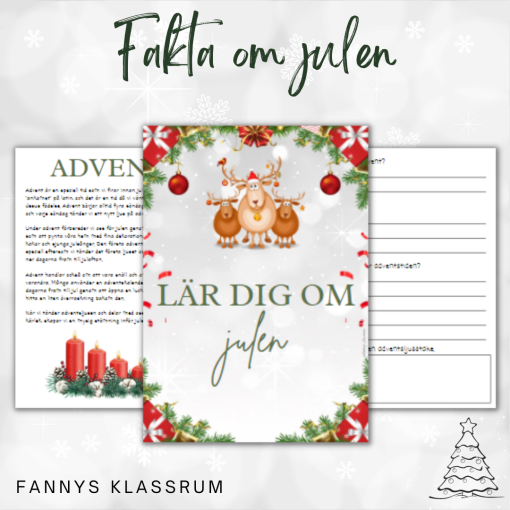 Fakta om julen- faktatexter med läsförståelsefrågor