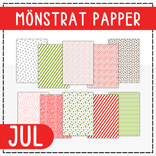 Mönstrat papper till julpyssel