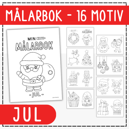 Målarbok häfte med målarbilder till jul Teach Academy