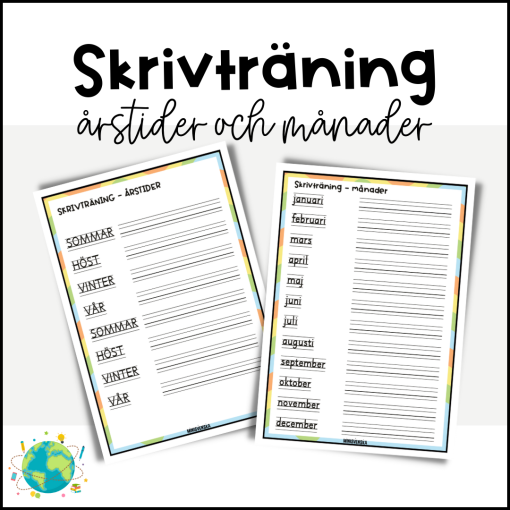 Skrivträning - Årstider och månader