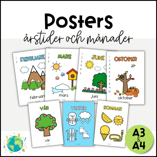 Posters - Årstider och månader