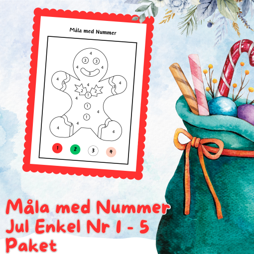 Måla med Nummer Jul Enkel Nr 1 - Nr 5 Paket