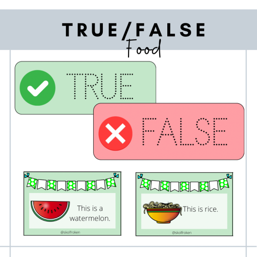 True/False - food