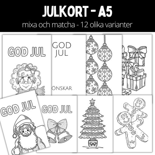 Julkort - A5 - 12 olika varianter