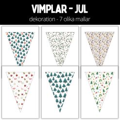 Vimplar - jul - 7 olika mallar