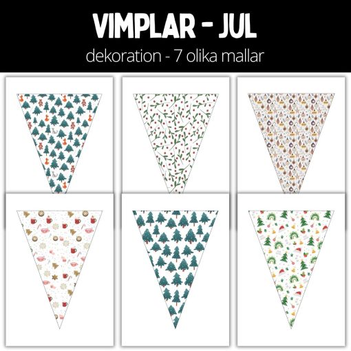 Vimplar - jul - 7 olika mallar
