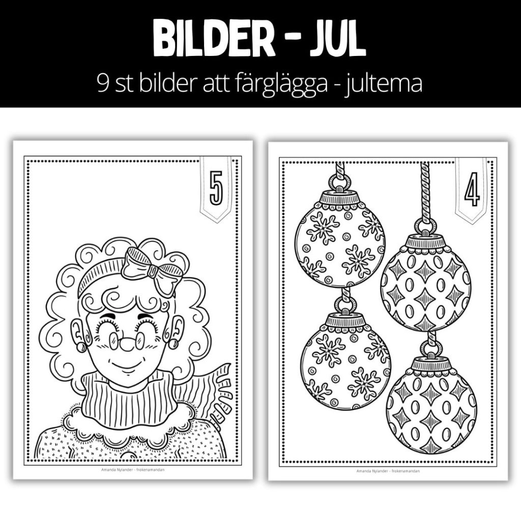 Bilder att färglägga med julmotiv Teach Academy