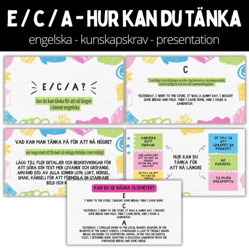E / C / A - Hur kan du tänka - exemplifiering av kunskapskraven - engelska