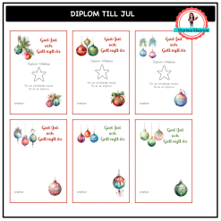 Diplom till jul - julkulor
