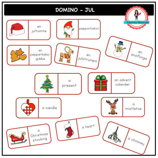 Läsdomino - jul + Christmas