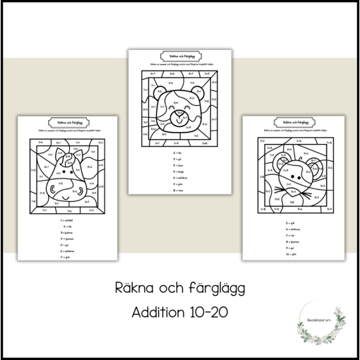 Räkna och färglägg - addition