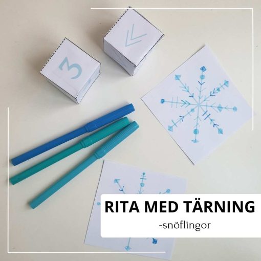 Rita med tärning - snöflingor