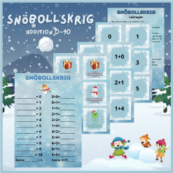 Snöbollskrig addition 0-10