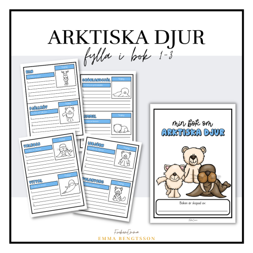 Arktiska djur fylla i bok 1-3