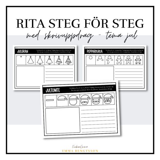 Rita steg för steg med skrivuppdrag tema jul