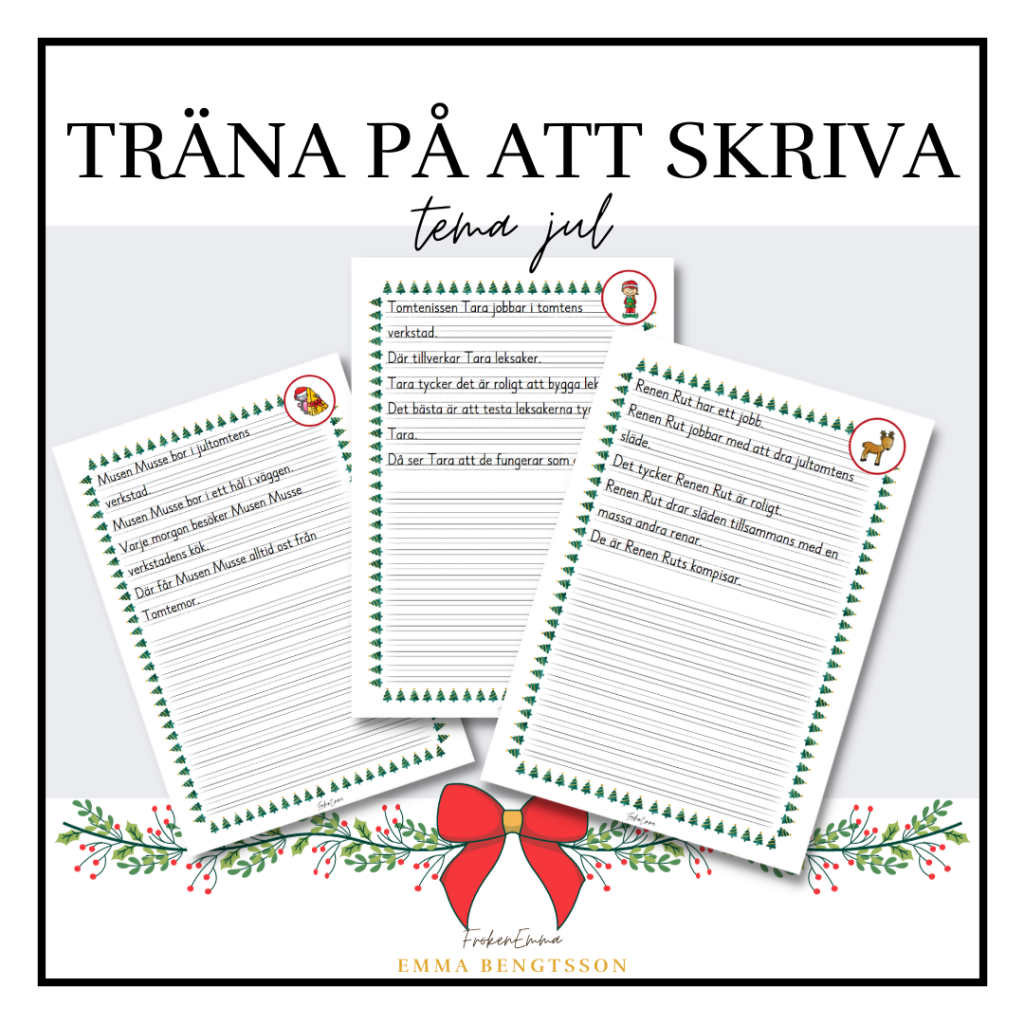 Träna på att skriva tema jul Teach Academy