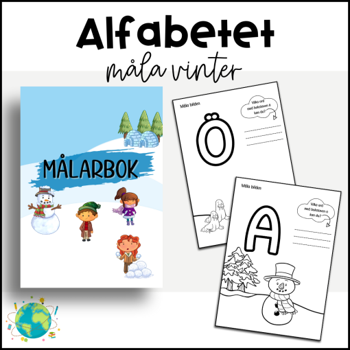 Målarbok - Vinter och Alfabetet
