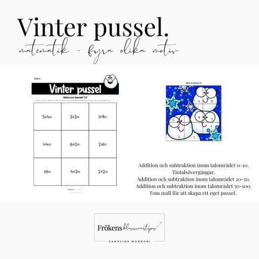 Vinter pussel - matematik