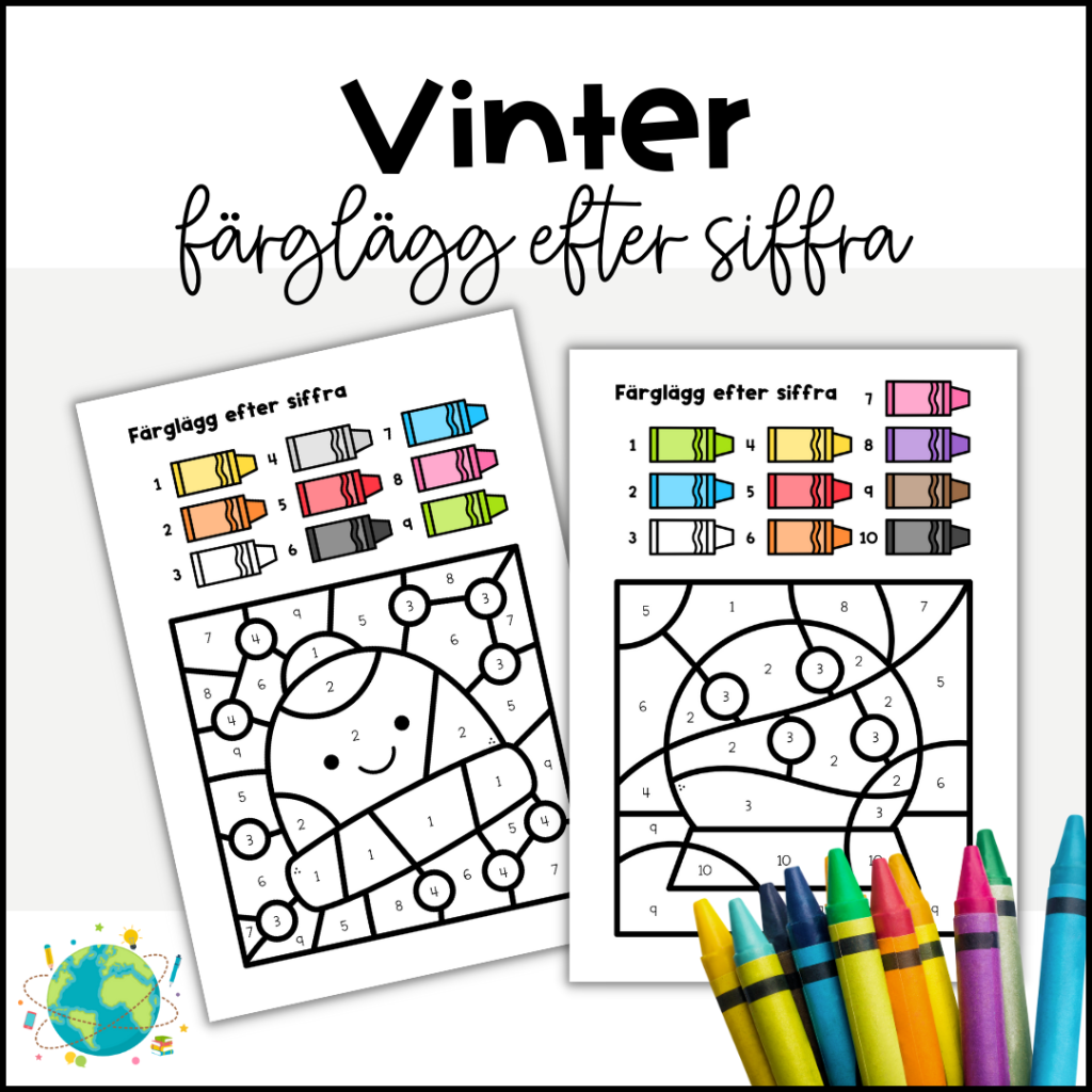 Vinter - Färglägg efter siffra | Teach Academy