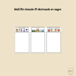 Mall för ritande och skrivande av sagor