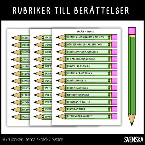 Berättelse - 36 rubriker med temat skräck / rysare