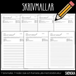Skrivmallar - 7 nivåer, 14 sidor