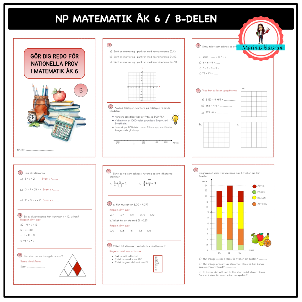 Nationella prov åk 6 matematik Bdelen Teach Academy