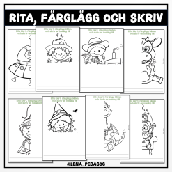 Rita, färglägg och skriv