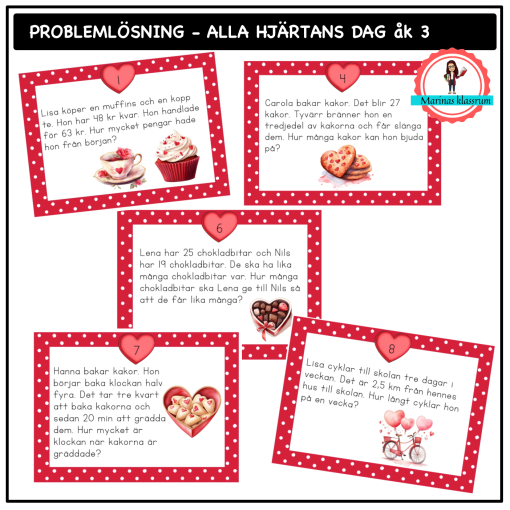 Problemlösning - Alla hjärtans dag åk 3