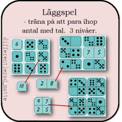 Läggspel - träna på att para ihop tal med antal